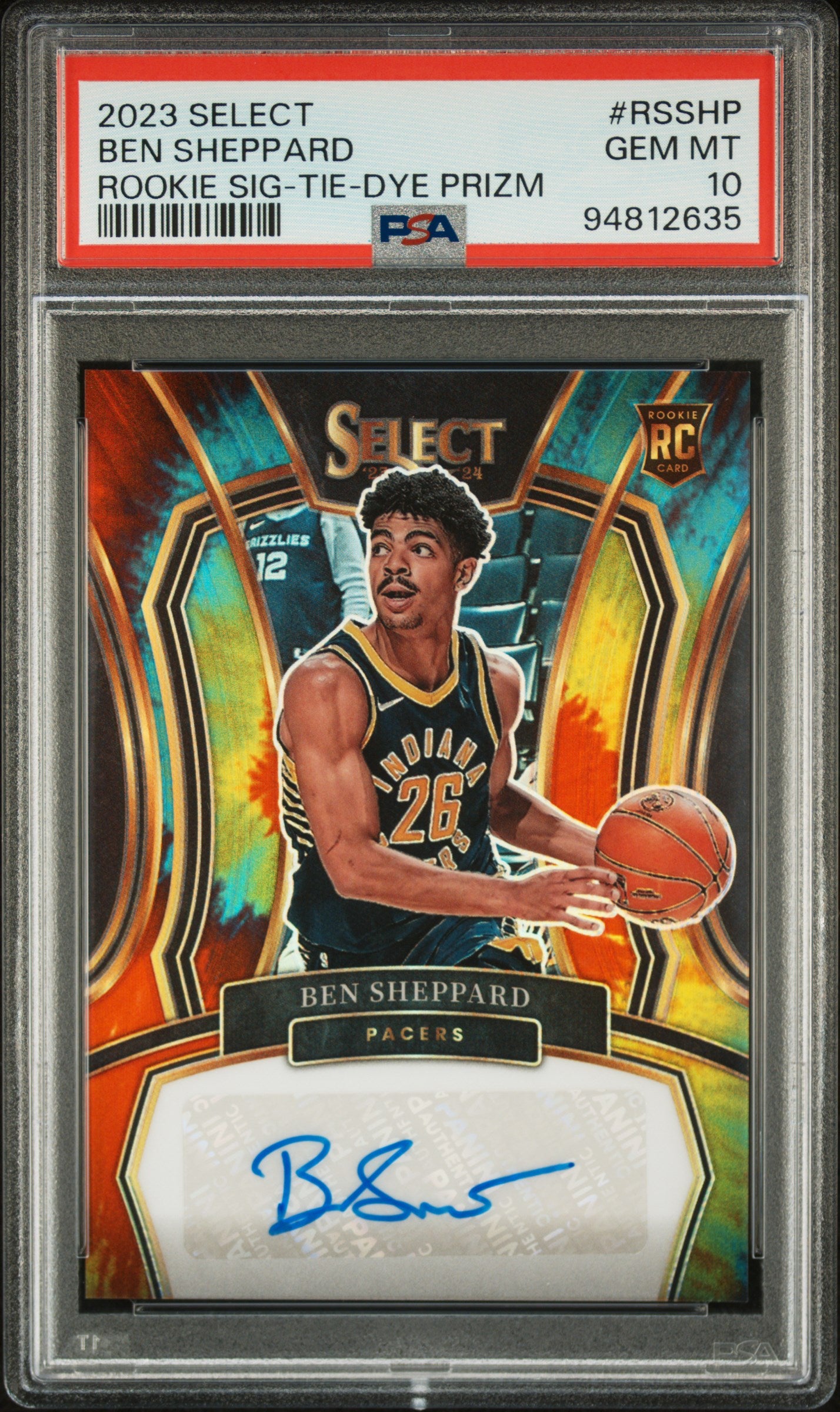 2023 Select #RS-SHP Ben Sheppard Rookie Sig-Tie-Dye Prizm /25 PSA 10