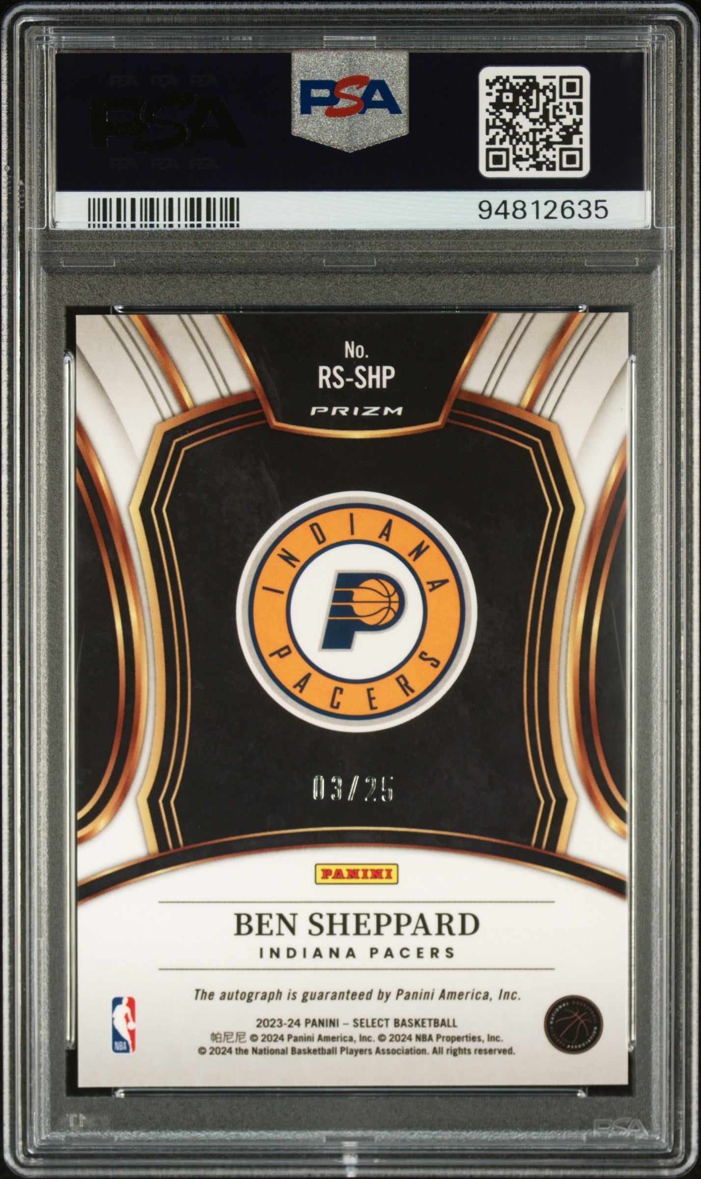 2023 Select #RS-SHP Ben Sheppard Rookie Sig-Tie-Dye Prizm /25 PSA 10