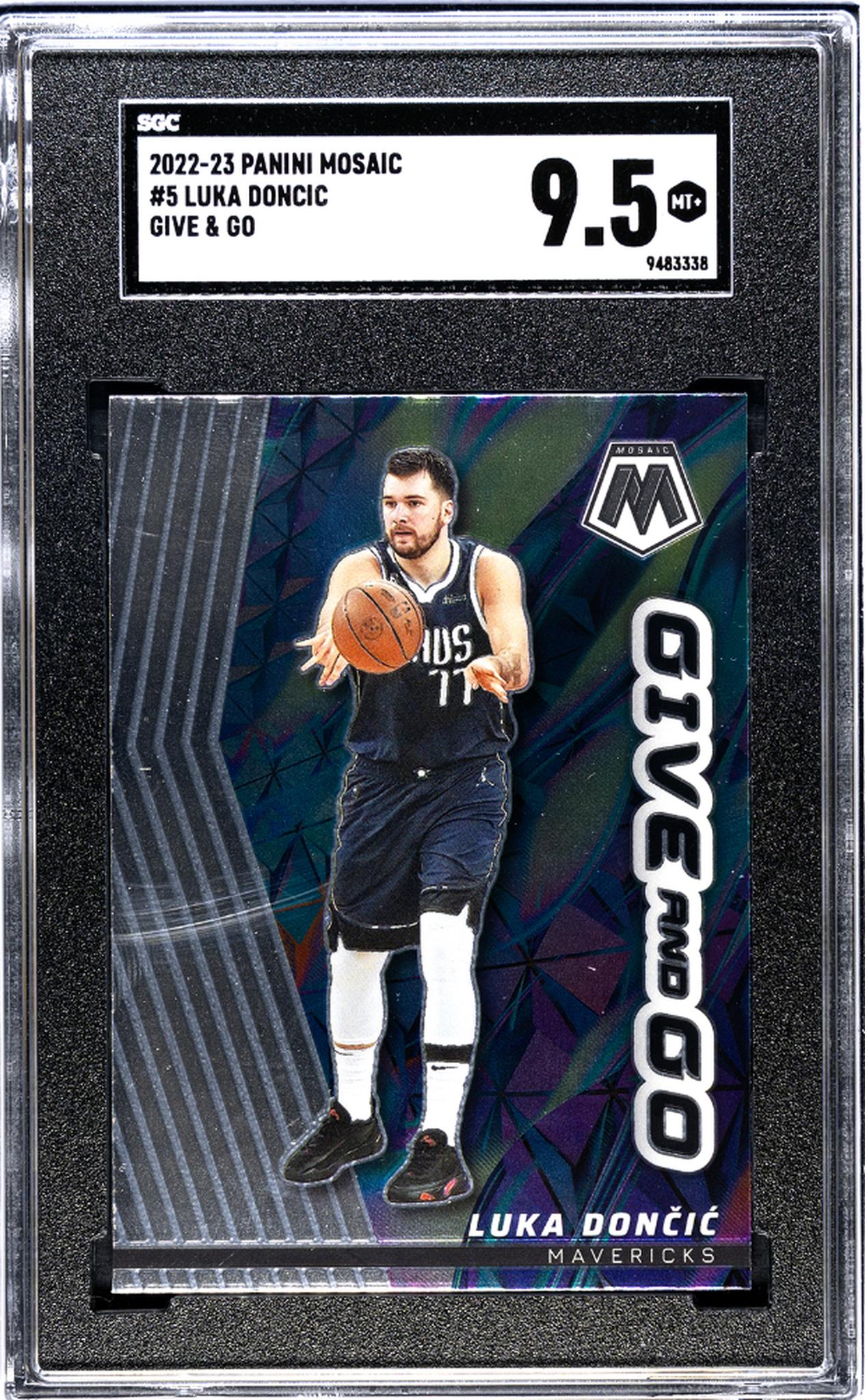 2022-23 Panini Mosaic #5 Luka Doncic Give & Go SGC 9.5