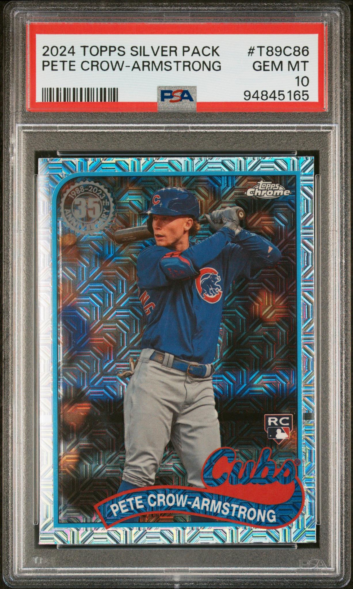 2024 Topps Chrome Pete Crow-Armstrong Topps Silver Pack PSA 10