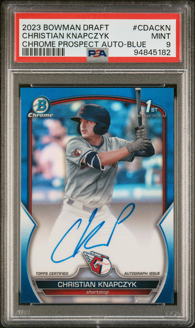 2023 Bowman Chrome Draft Christian Knapczyk #CDACKN Blue Auto /150 PSA 9