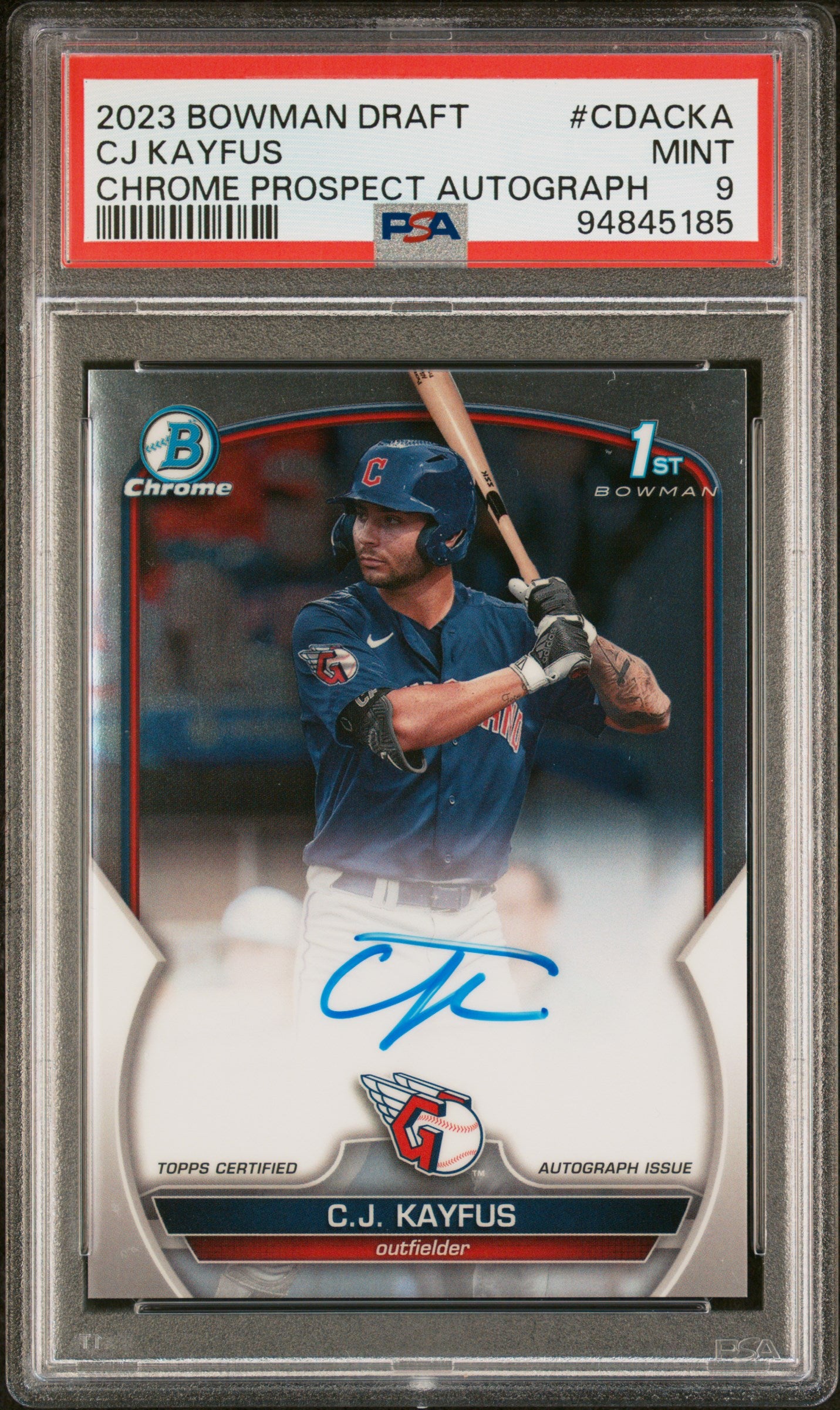 2023 Bowman Chrome C.J. Kayfus Chrome Prospect Auto Rookie PSA 9