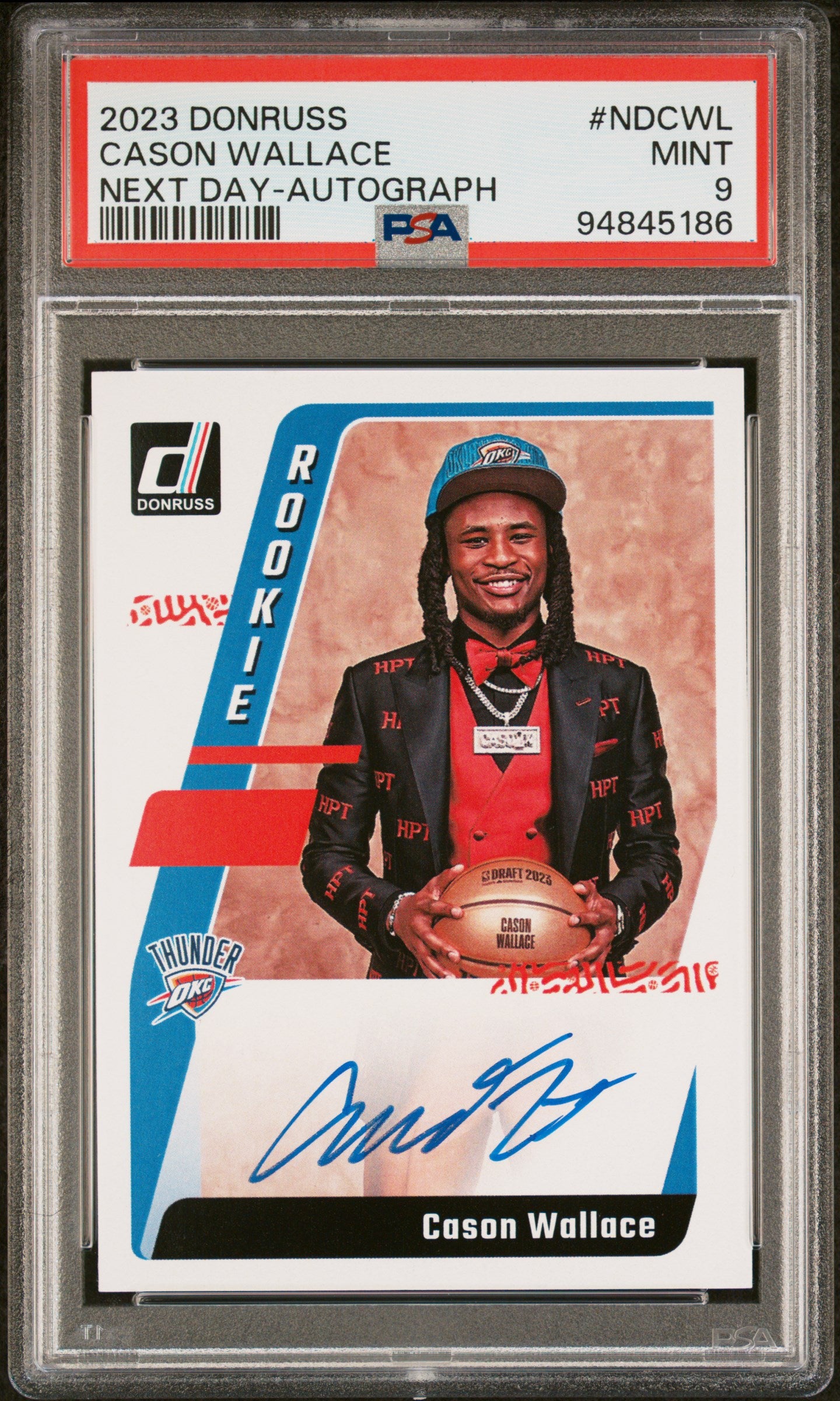 2023 Panini Donruss Next Day #NDCWL Cason Wallace Autograph PSA 9