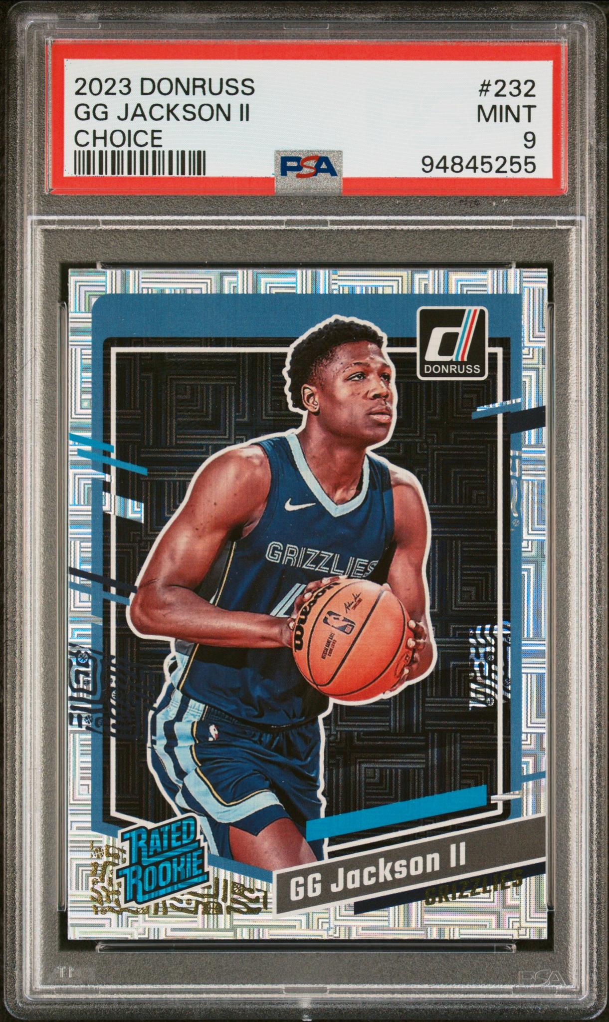 2023 Panini Donruss 232 GG Jackson II Choice Rookie PSA 9 Mint Memphis Grizzlies