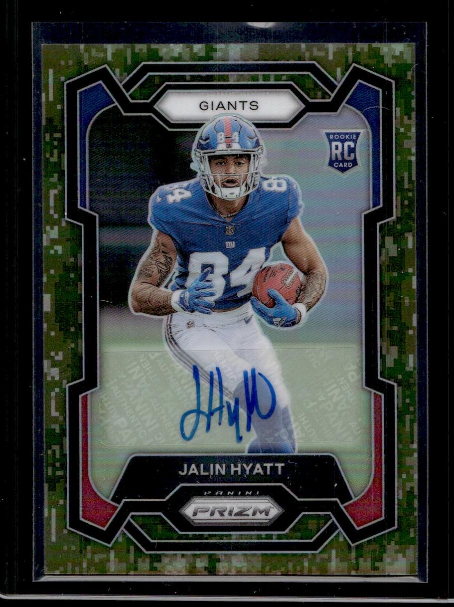 2023 Panini Prizm #378 Jalin Hyatt Camo Rookie /25 Auto Giants