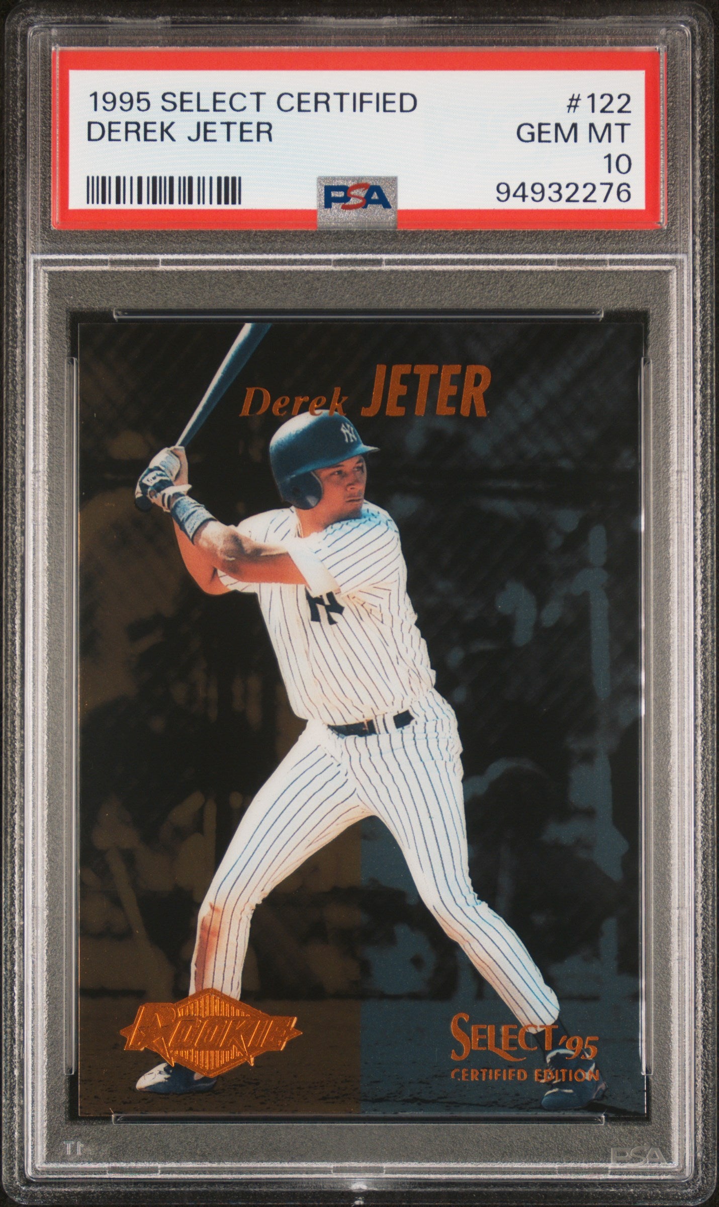 1995 Pinnacle Select #122 Derek Jeter Certified Edition Rookie PSA 10 Gem Mint