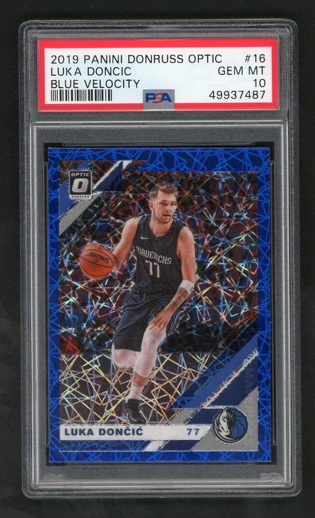 2019 Donruss Optic Blue Velocity Luka Doncic #16 PSA 10