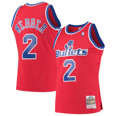 Chris Webber Washington Bullets Mitchell & Ness 1994/95 Hardwood Classics Swingman Jersey - Red