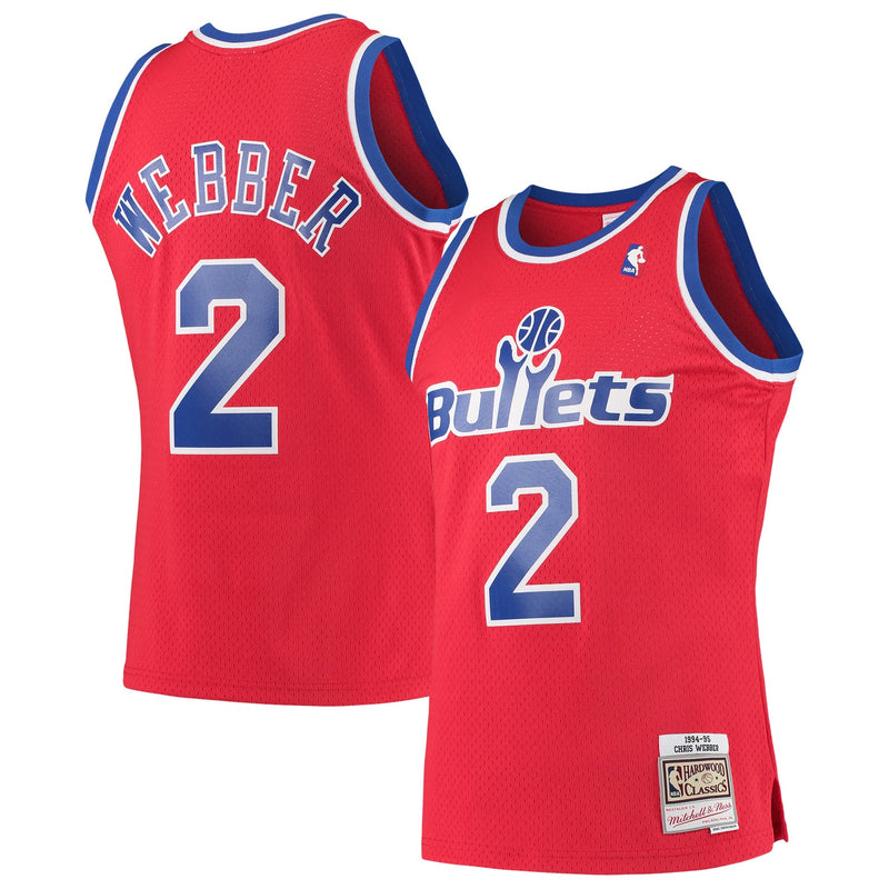 Chris Webber Washington Bullets Mitchell & Ness 1994/95 Hardwood Classics Swingman Jersey - Red
