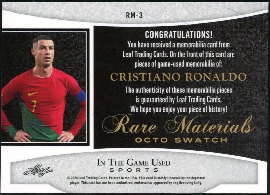 2024 Leaf In The Game Used RM-3 Cristiano Ronaldo Rare Materials /15