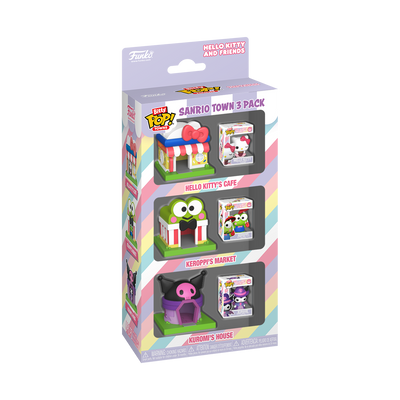 Funko Bitty Pop! Town: Sanrio - Hello Kitty's Café, Keroppi's Market & Kuromi's House 3-Pack