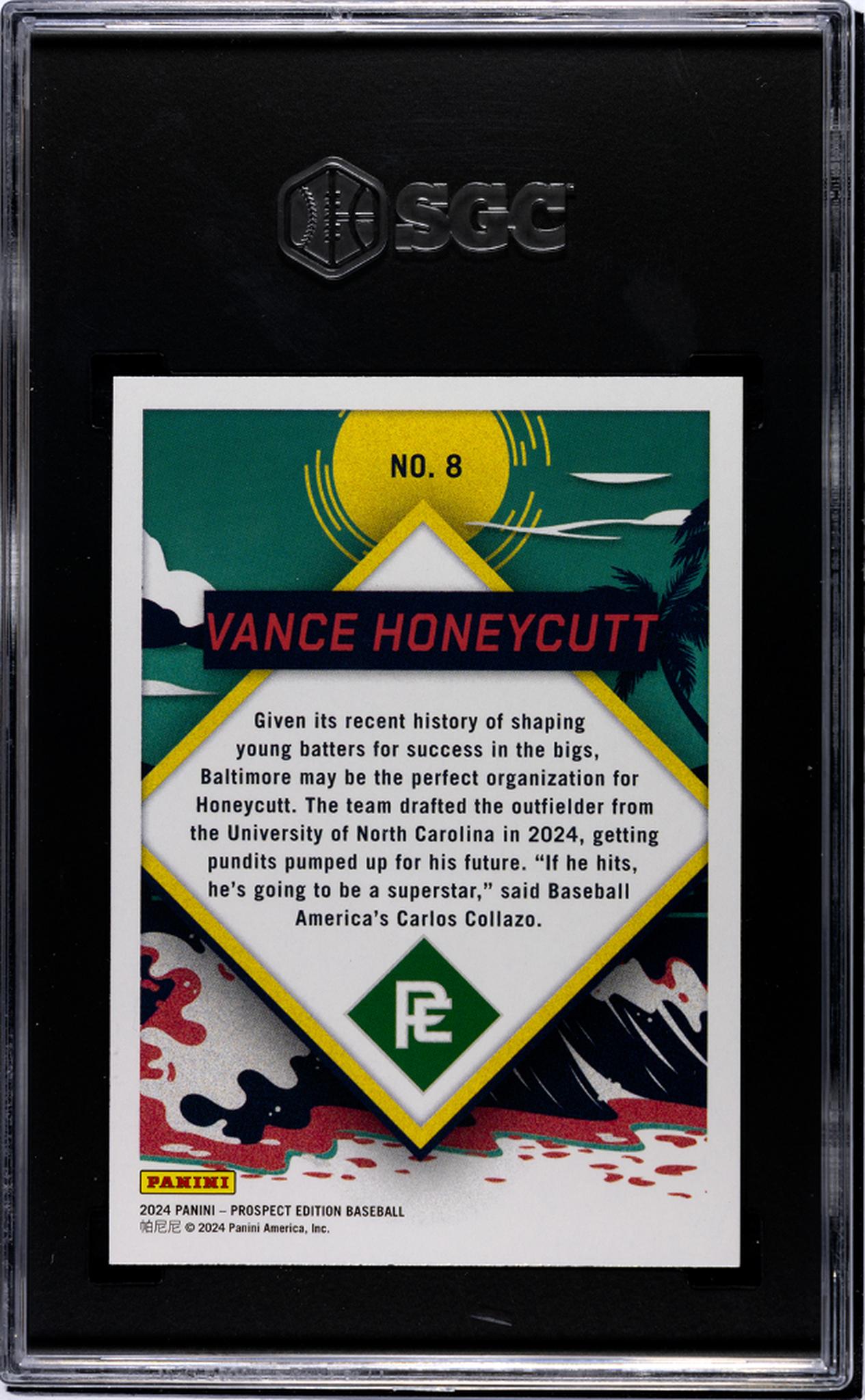 2024 Panini Prospect Vance Honeycutt #8 SGC 9.5