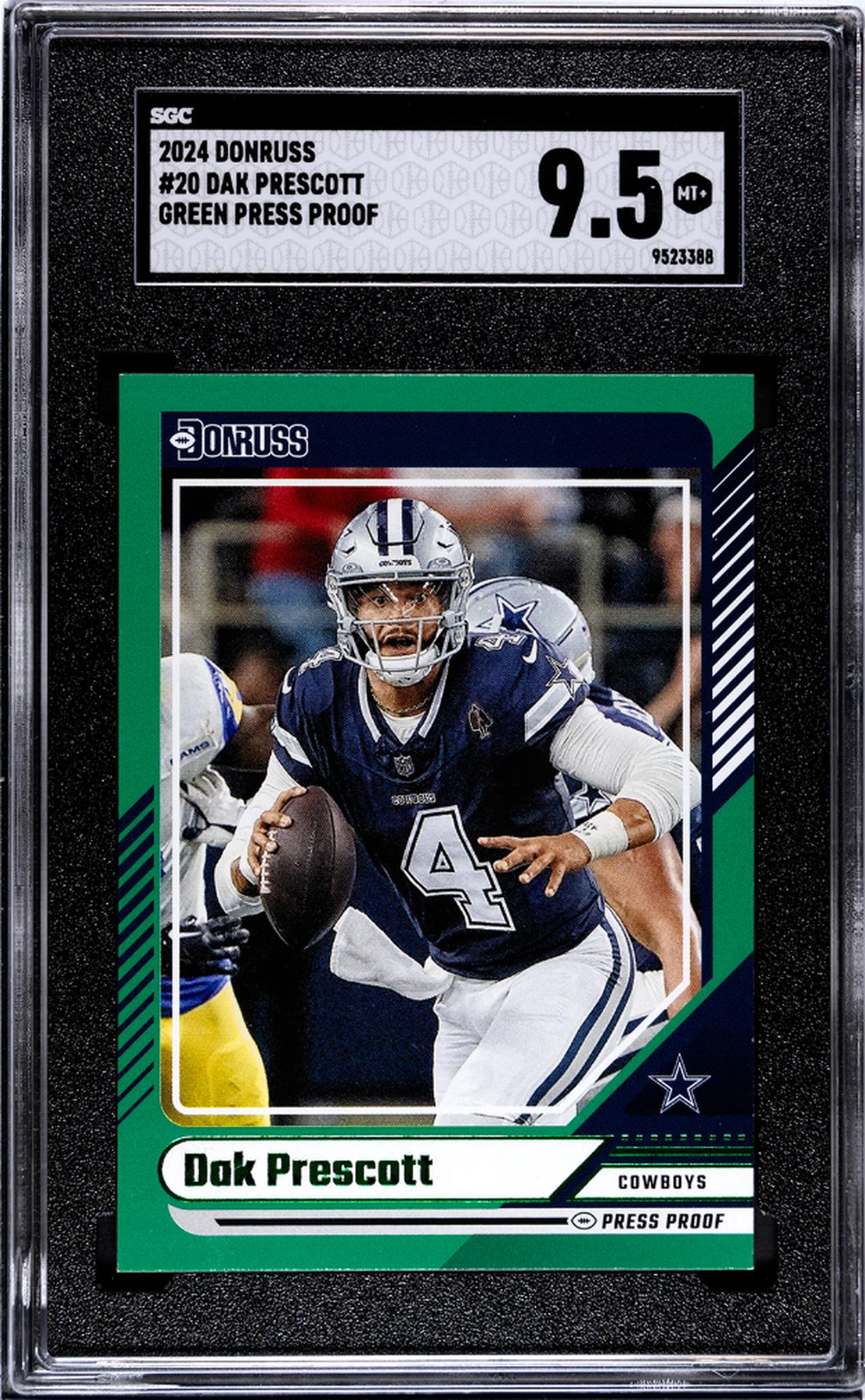 2024 Donruss #20 Dak Prescott Green Press Proof SGC 9.5