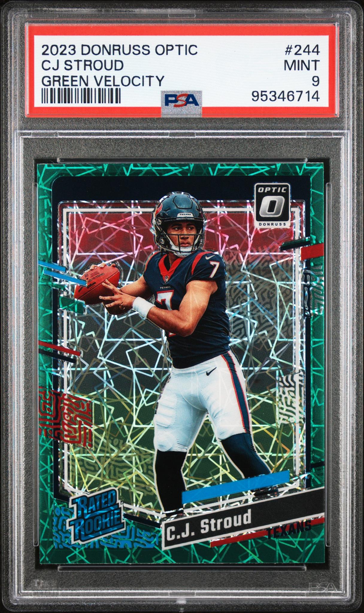 2023 Panini Donruss Optic Green Velocity C.J. Stroud #244 RC PSA 9