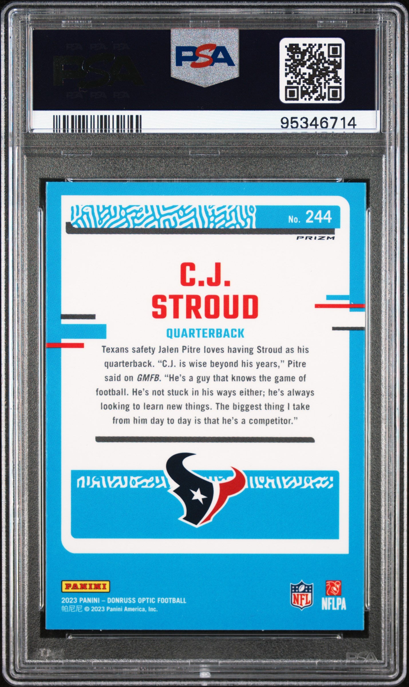 2023 Panini Donruss Optic Green Velocity C.J. Stroud #244 RC PSA 9