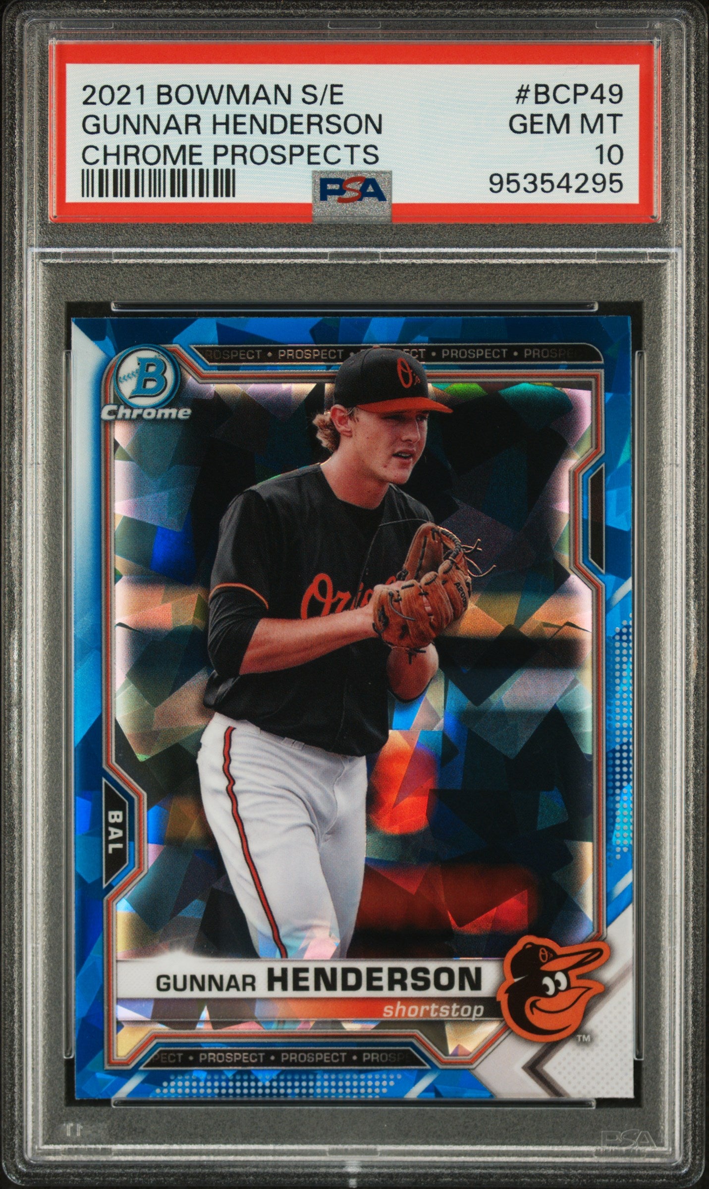 2021 Bowman Sapphire #BCP49 Gunnar Henderson Chrome Prospect PSA 10