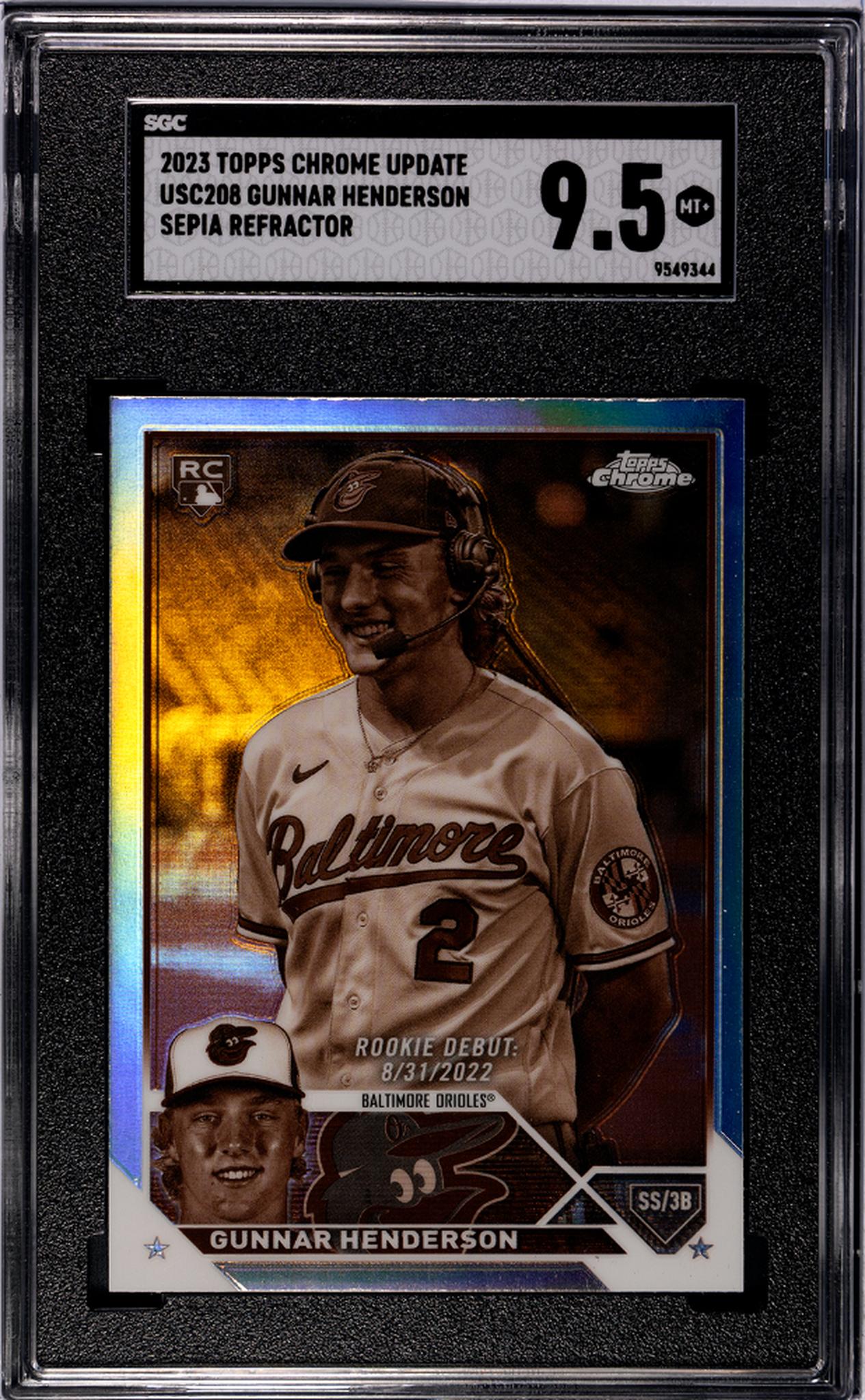 2023 Topps Chrome Update Sepia Refractor Gunnar Henderson #USC208 RC SGC 9.5