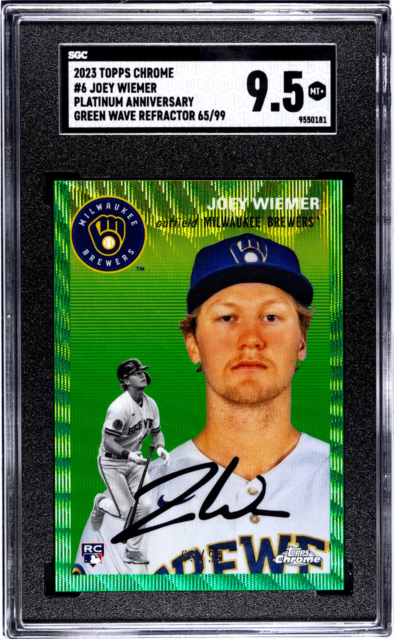 2023 Topps Chrome #6 Joey Wiemer Platinum Anniversary /99 SGC 9.5