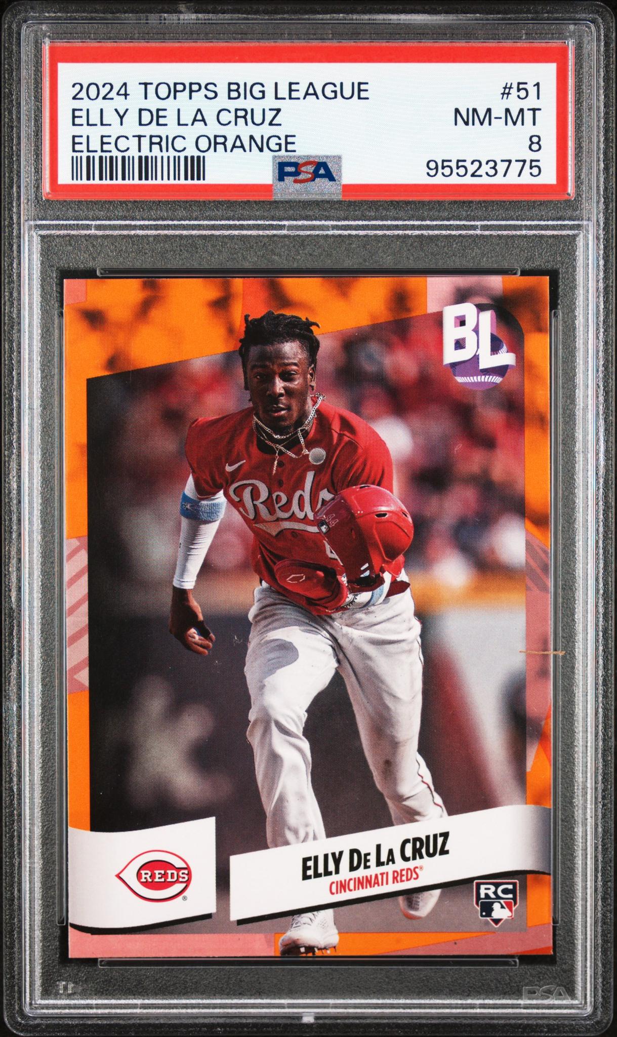 2024 Topps Big League Electric Orange Elly De La Cruz #51 RC PSA 8