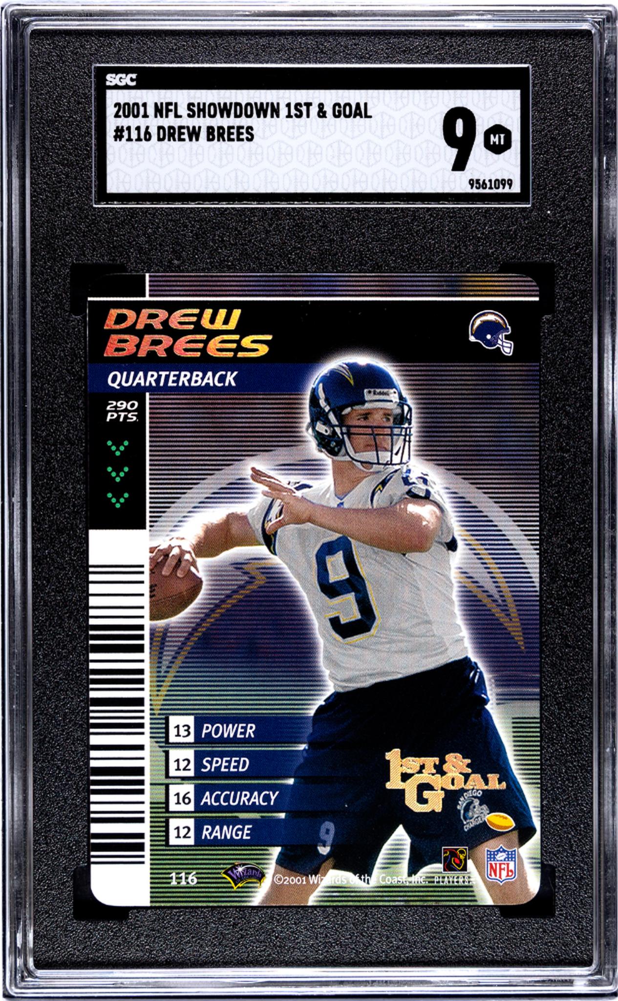 2001 Wizards of the Coast NFL Showdown Drew Brees #116 SGC 9