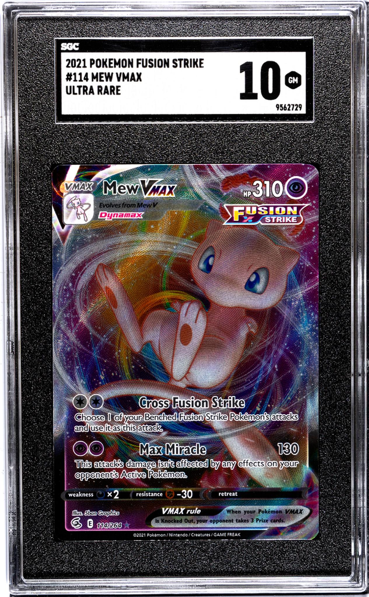 2021 Pokemon Fusion Strike Mew VMAX #114 Ultra Rare SGC 10
