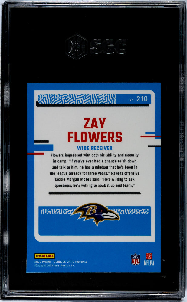 2023 Donruss Optic #210 Zay Flowers SGC 9