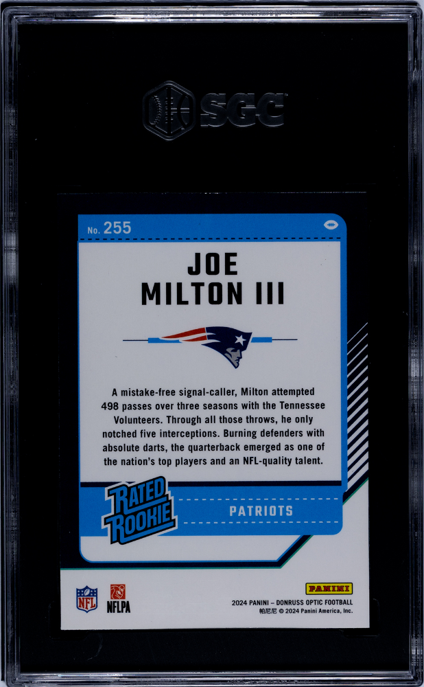 2024 Donruss Optic #255 Joe Milton III SGC 10