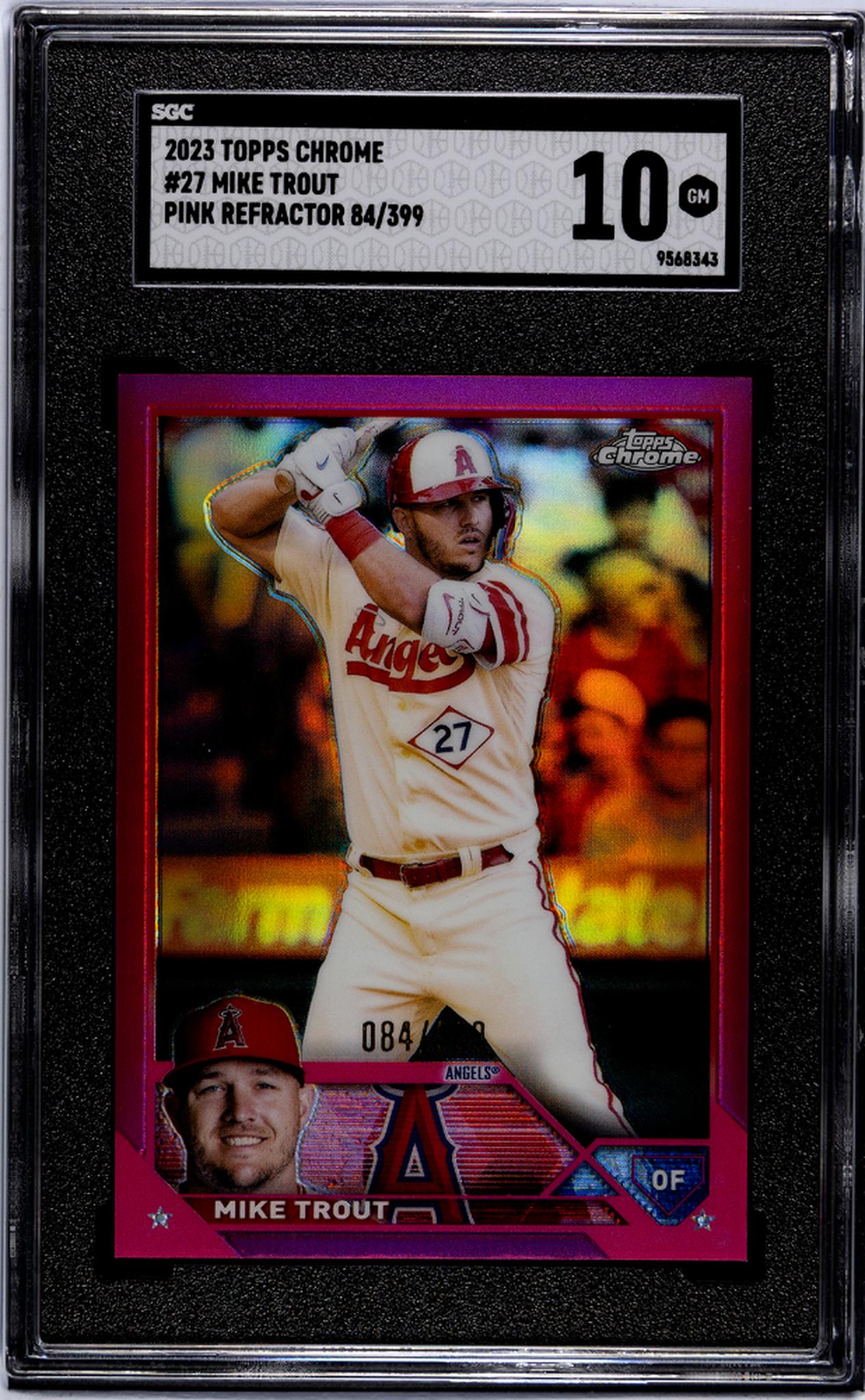 2023 Topps Chrome #27 Mike Trout Pink Ref. /399 SGC 10