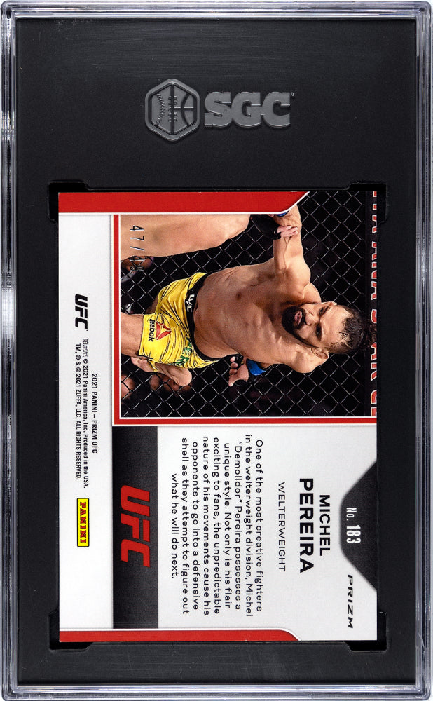 2021 Panini Prizm UFC Teal Prizm Michel Pereira #183 /49 SGC 9.5