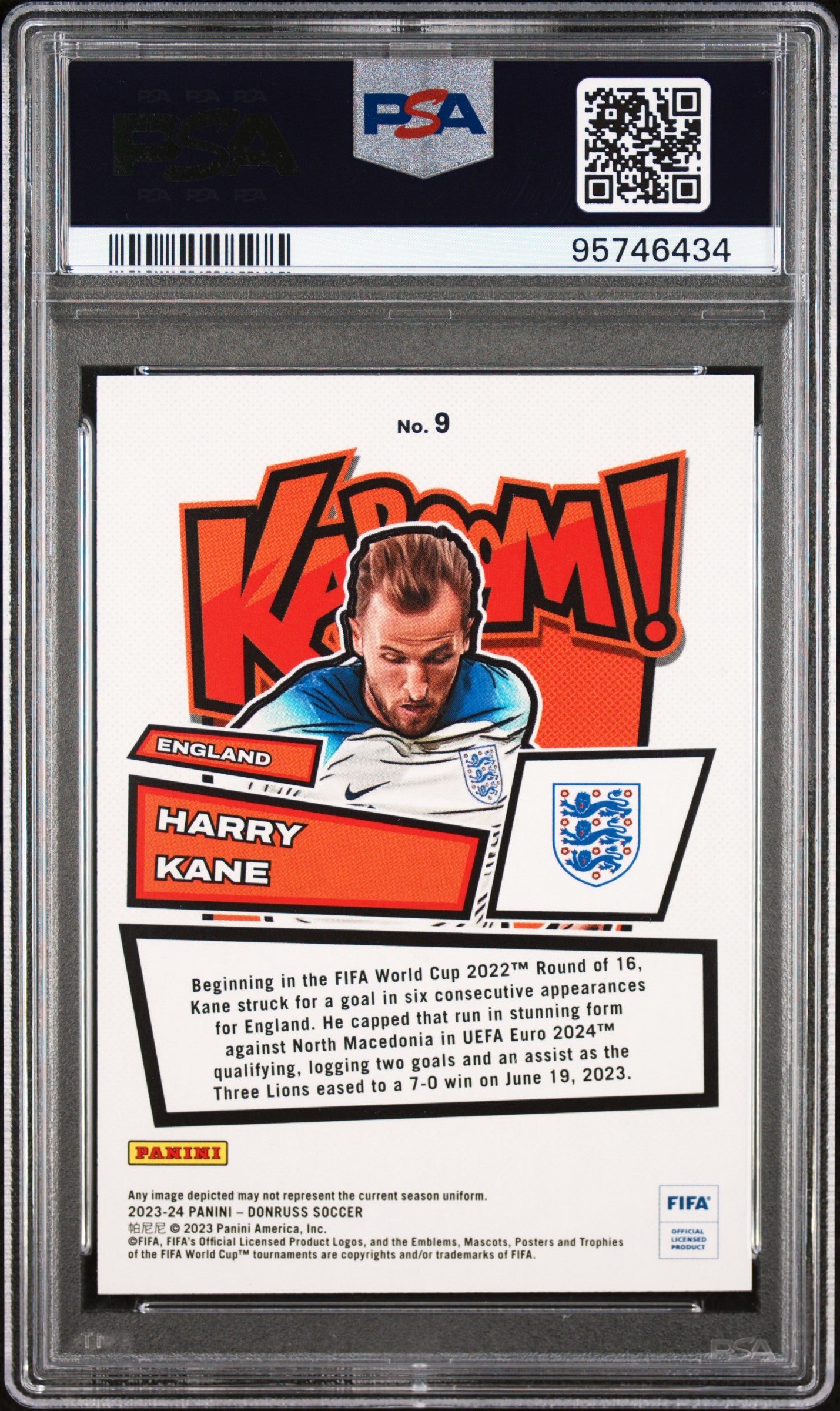 2023-24 Panini Donruss Soccer Kaboom! Harry Kane #9 PSA 9