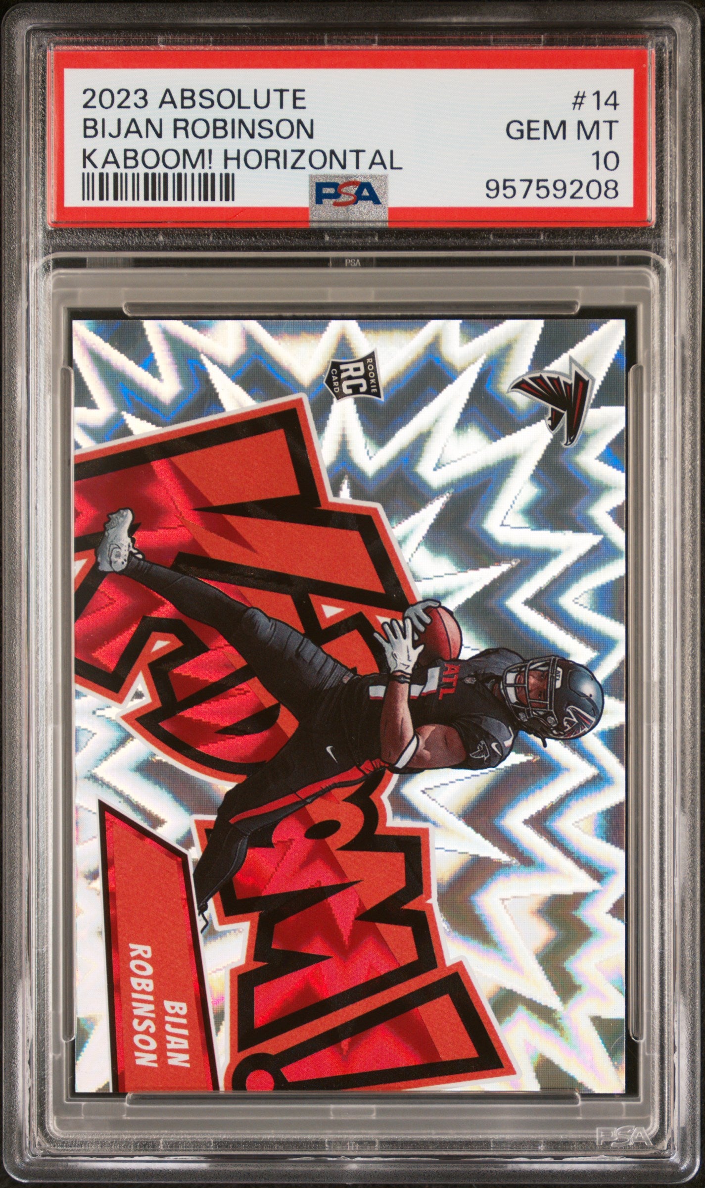 2023 Panini Absolute Kaboom! Horizontal Bijan Robinson #14 RC PSA 10