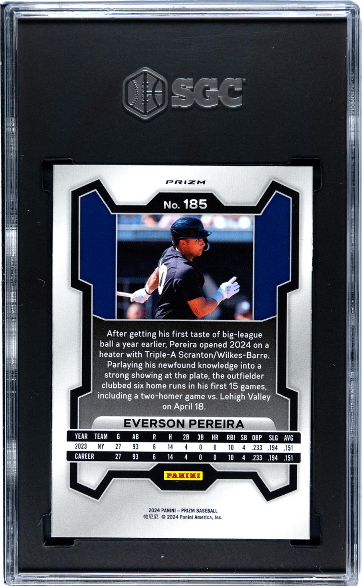 2024 Panini Prizm Snakeskin Prizm Everson Pereira #185 RC SGC 9