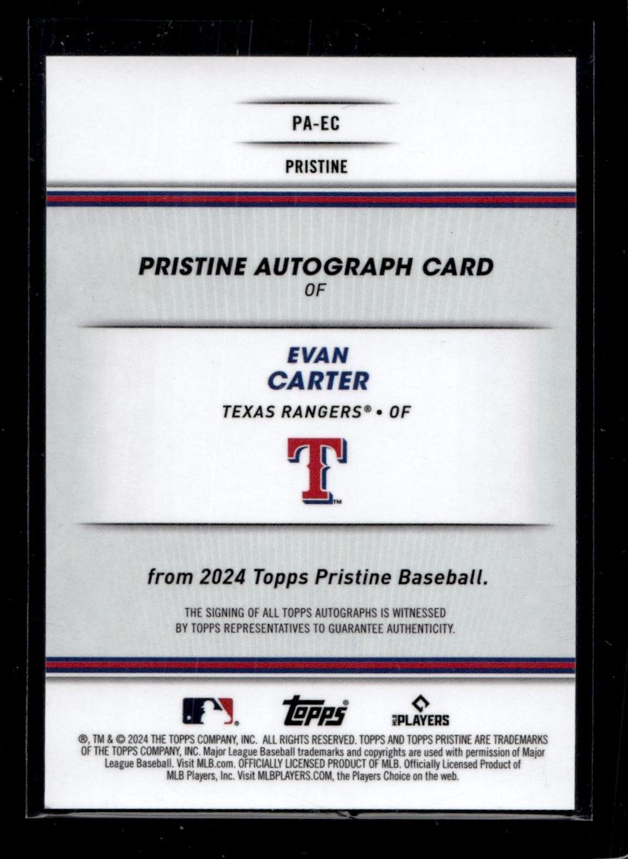 2024 Topps Pristine #PA-EC Evan Carter Pristine Autograph Rookie /150