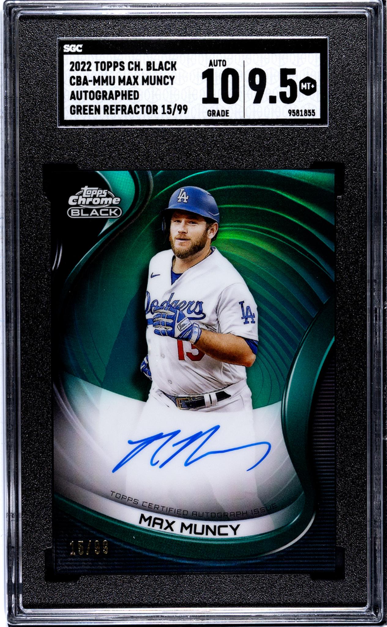 2022 Topps Chrome Black CBA-MMU Max Muncy 15/99 Auto SGC 9.5