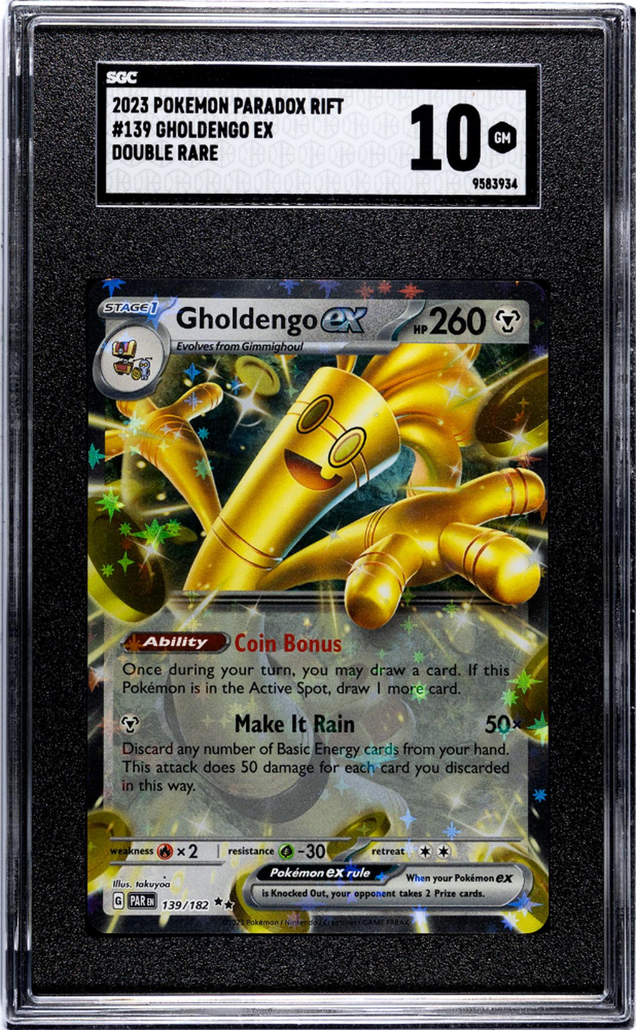 2023 Pokemon Paradox Rift Double Rare Gholdengo ex #139 SGC 10
