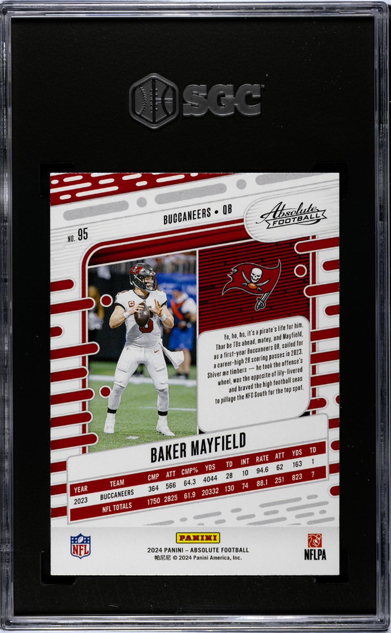2024 Panini Absolute Football Retail Baker Mayfield #95 SGC 10