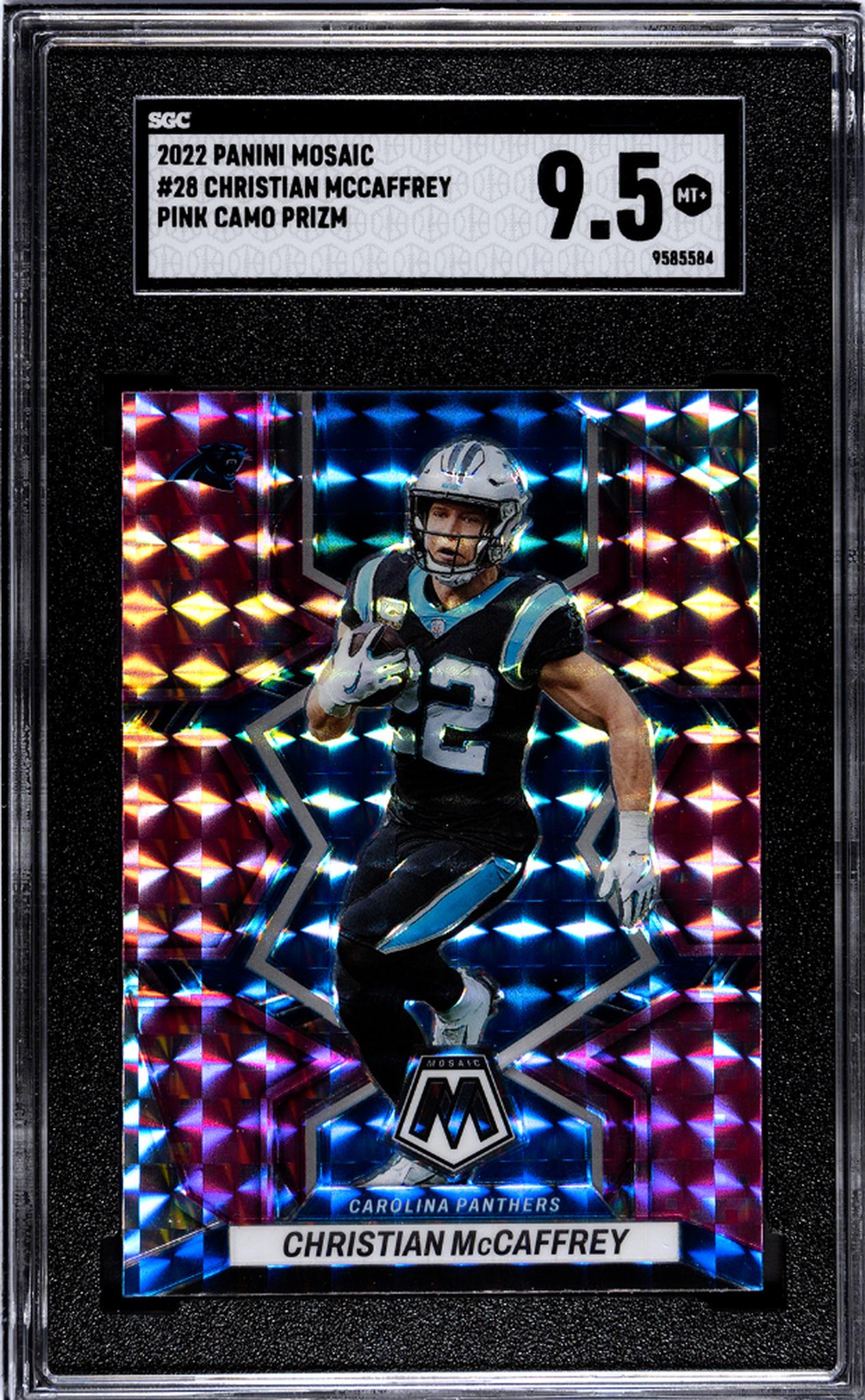 2022 Panini Mosaic #28 Christian Mccaffrey Pink Camo Prizm SGC 9.5