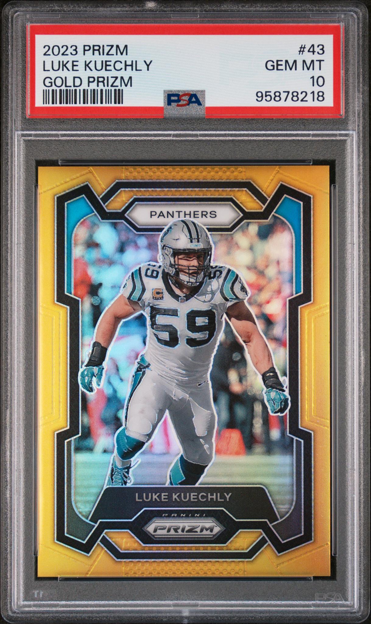 2023 Panini Prizm #43 Luke Kuechly Gold Prizm /10 PSA 10
