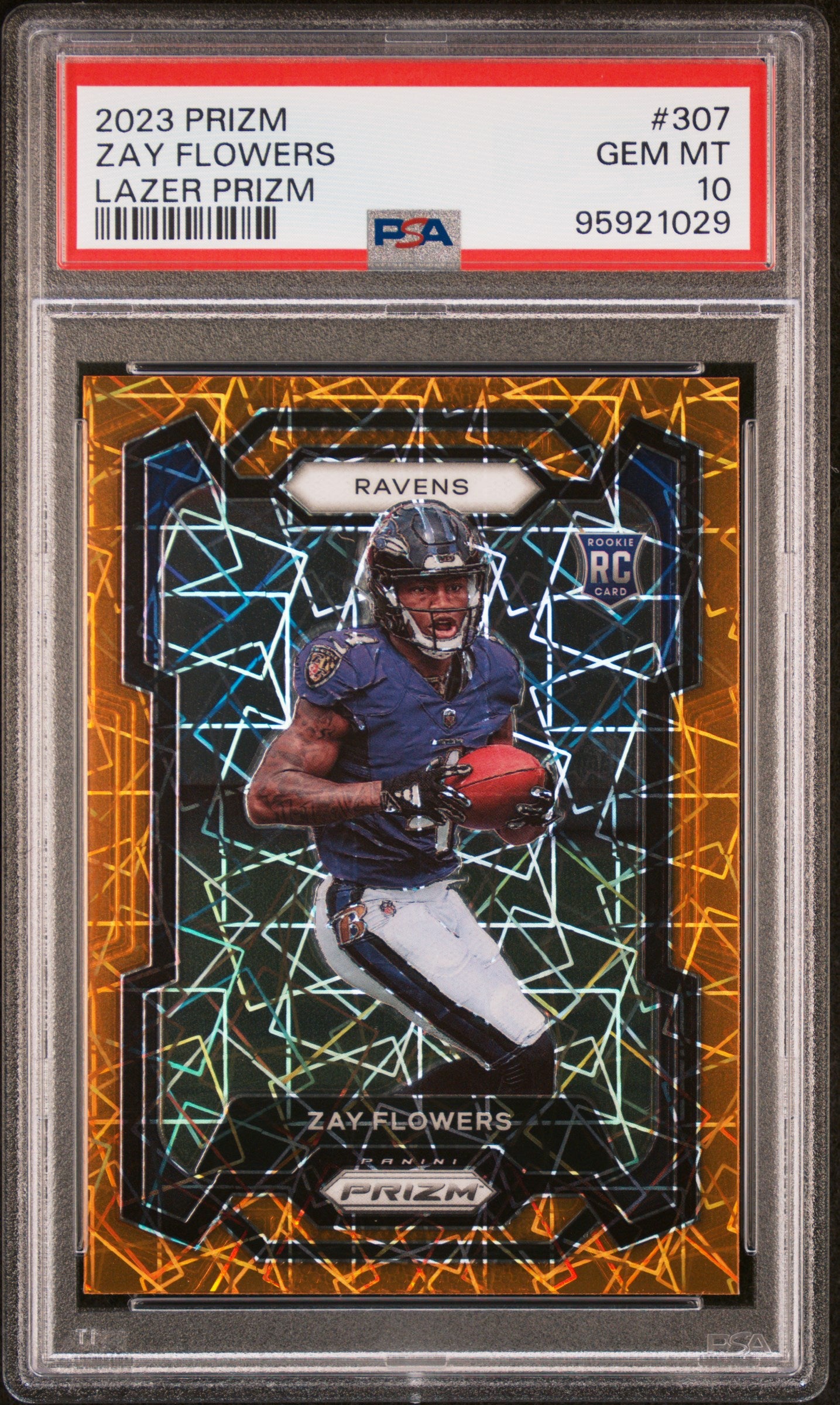 2023 Panini Prizm Orange Lazer Zay Flowers #307 PSA 10