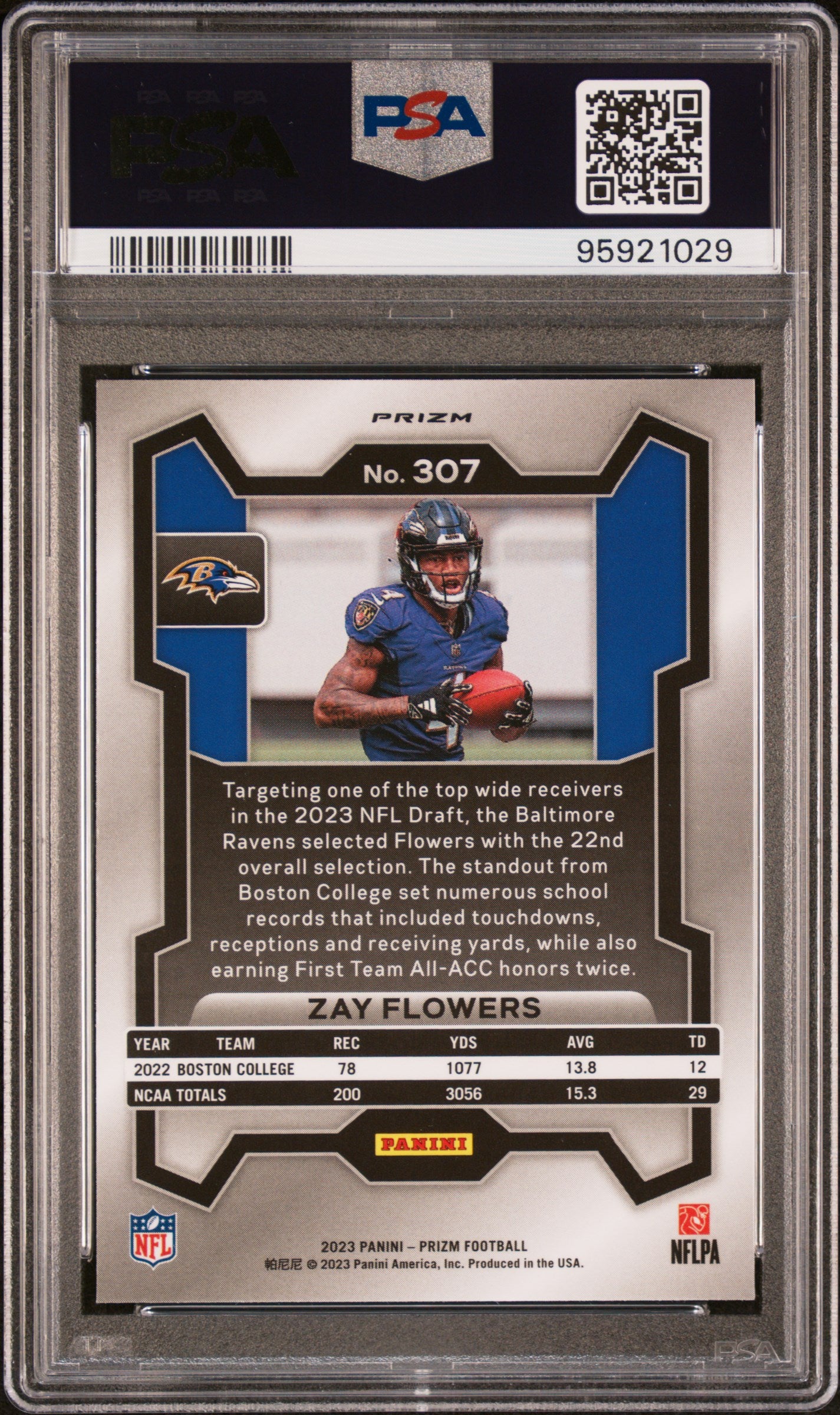 2023 Panini Prizm Orange Lazer Zay Flowers #307 PSA 10