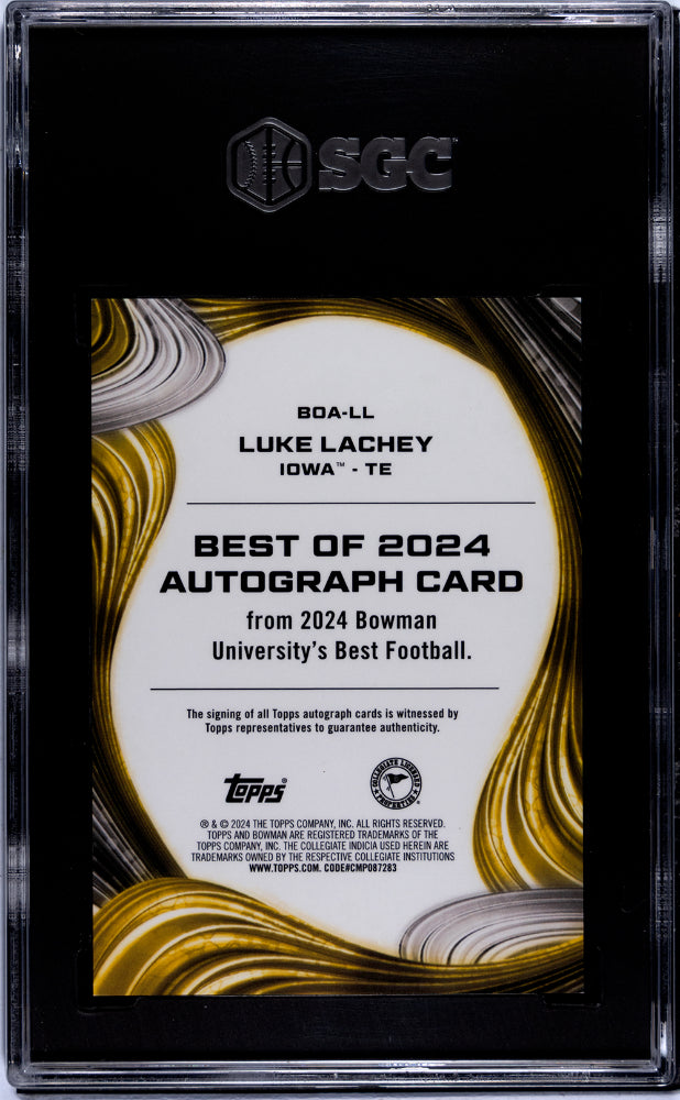 2024 Bowman U Best Orange Refractor Luke Lachey #BOA-LL Auto /25 SGC 9.5 Auto 10