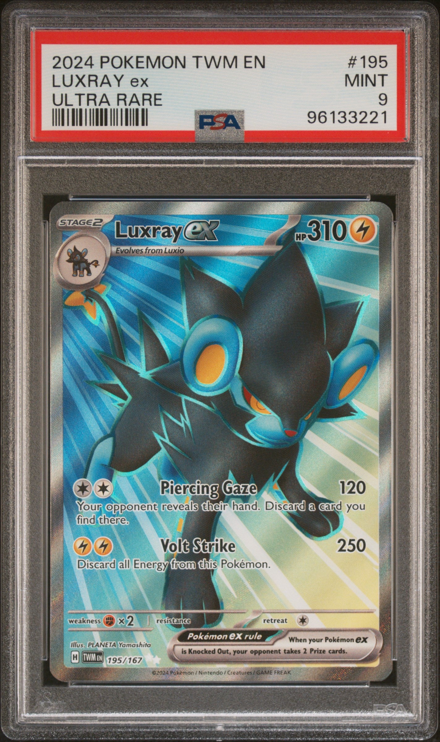 2024 TWM EN #195/167 Luxray ex Ultra Rare PSA 9