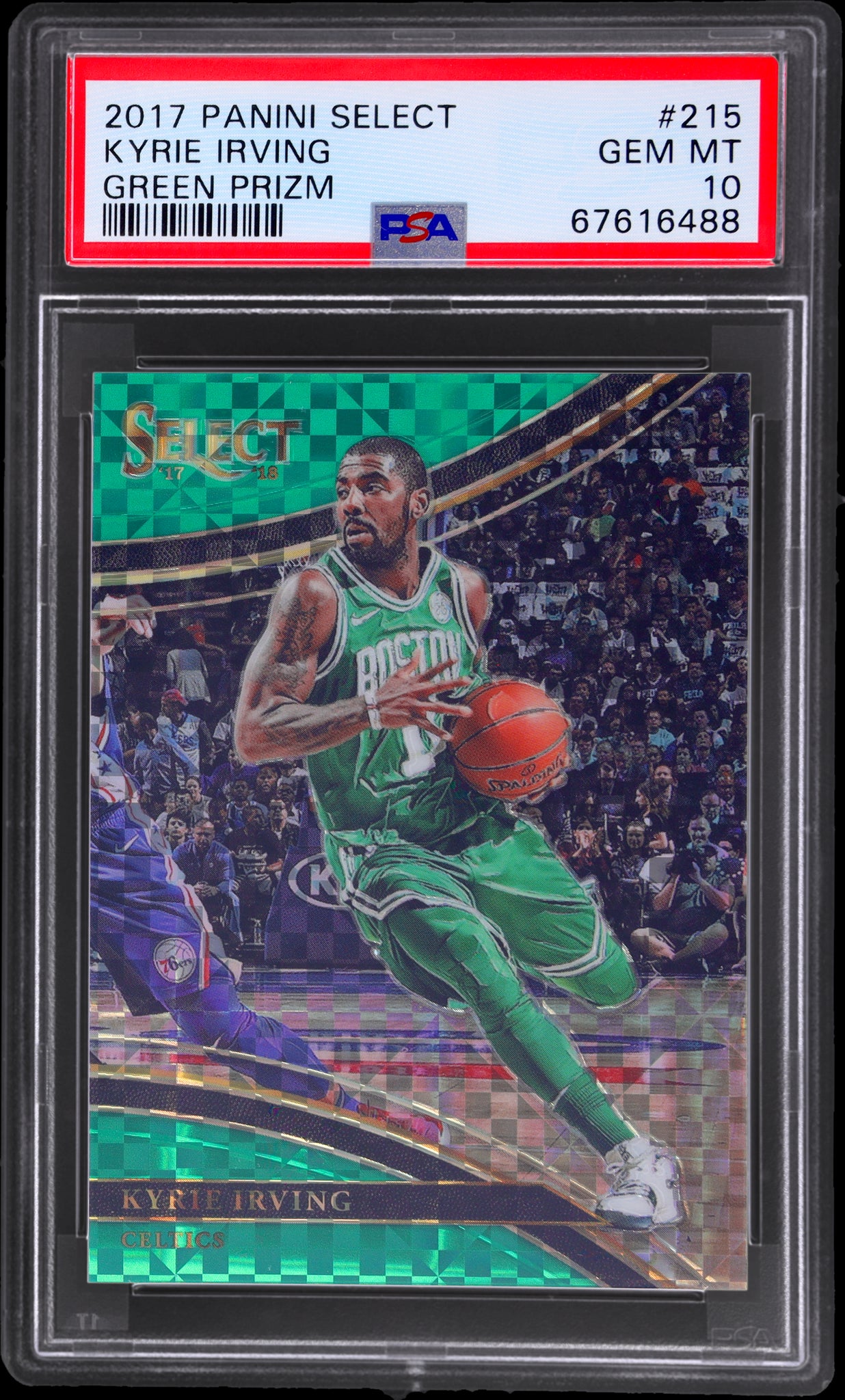 2017 Panini Select #215 Kyrie Irving Prizms Green /5 PSA 10