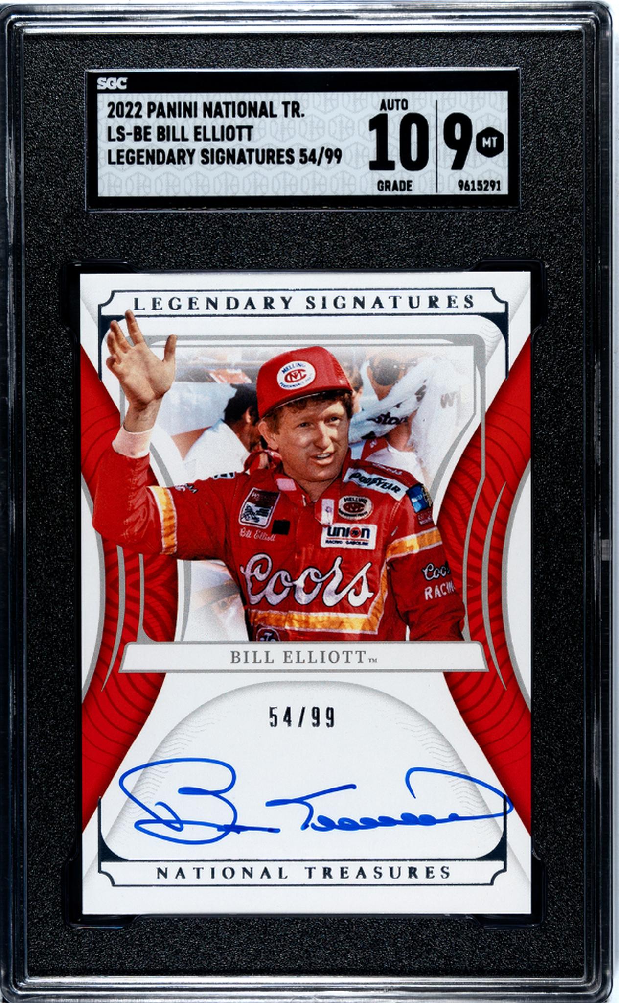 2022 Panini National Treasures Legendary Signatures Bill Elliott #LS-BE /99 SGC 9 Auto 10