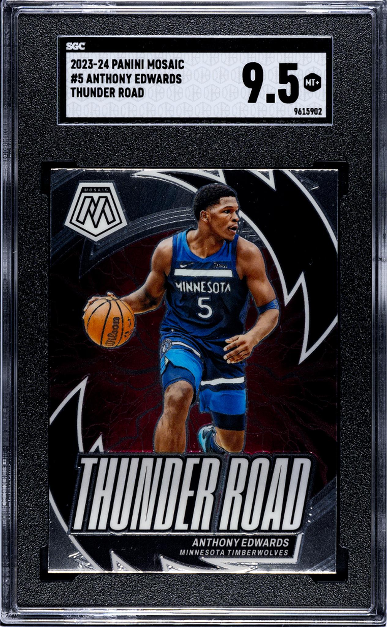 2023-24 Panini Mosaic #5 Anthony Edwards Thunder Road SGC 9.5