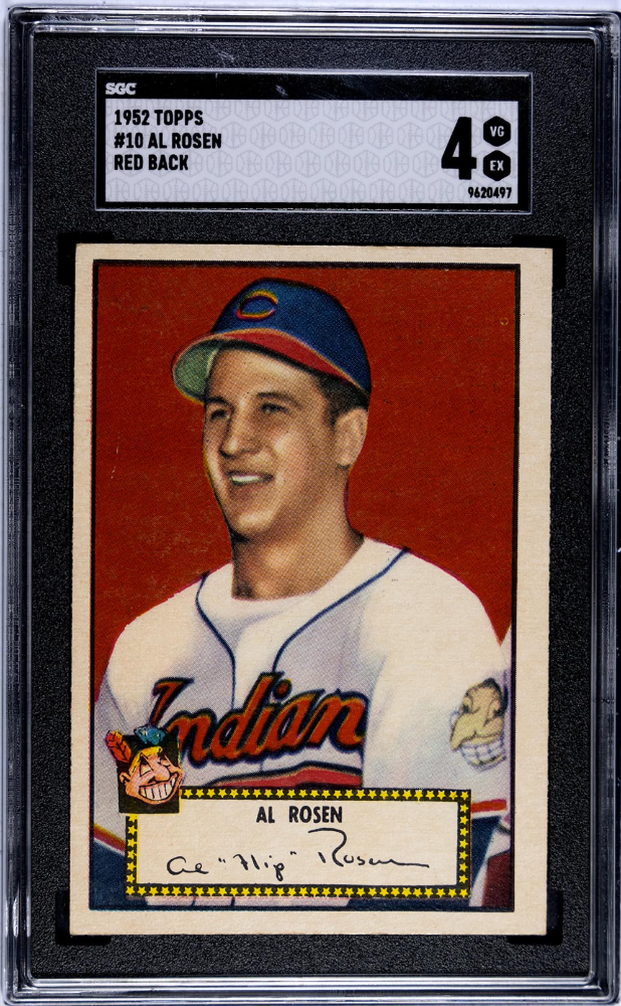 1952 Topps #10 Al Rosen Red Back SGC 4