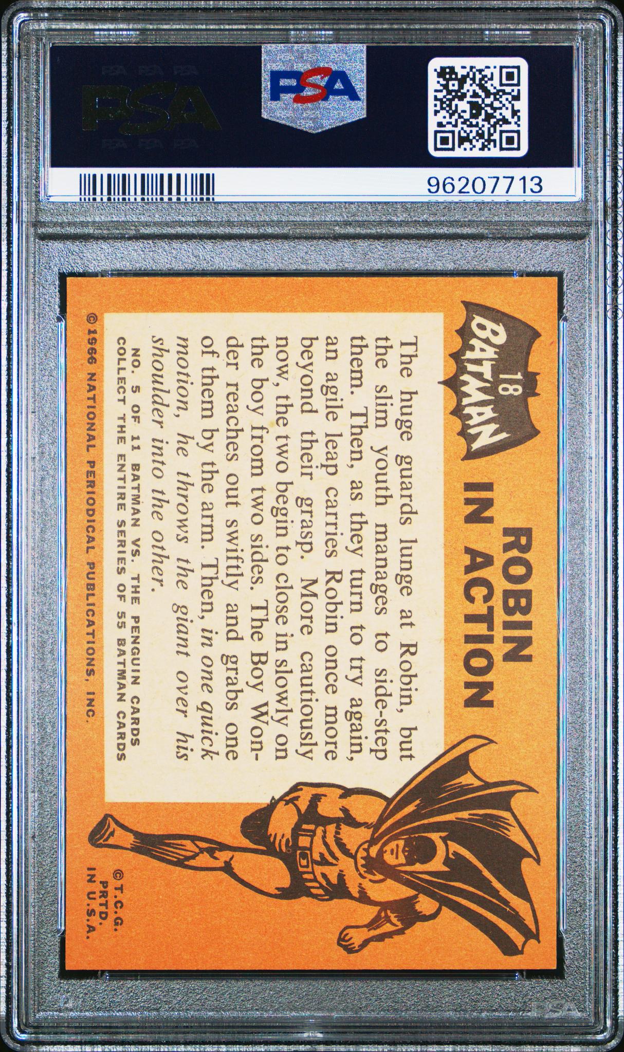 1966 Topps Batman Black Bat Robin in Action #18 PSA 7