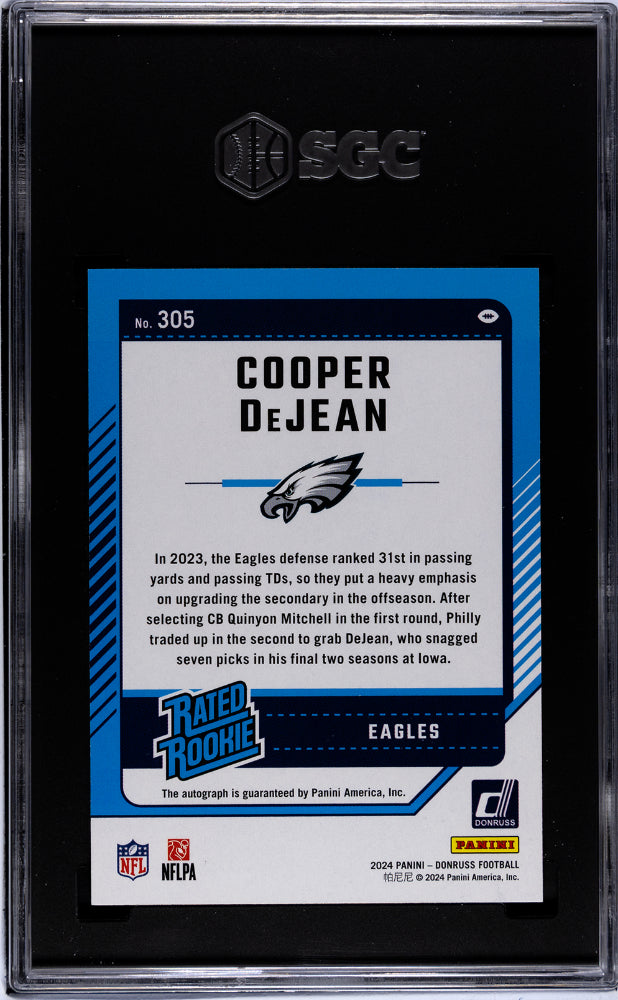 2024 Donruss #305 Cooper DeJean Rated Rookie SGC 9