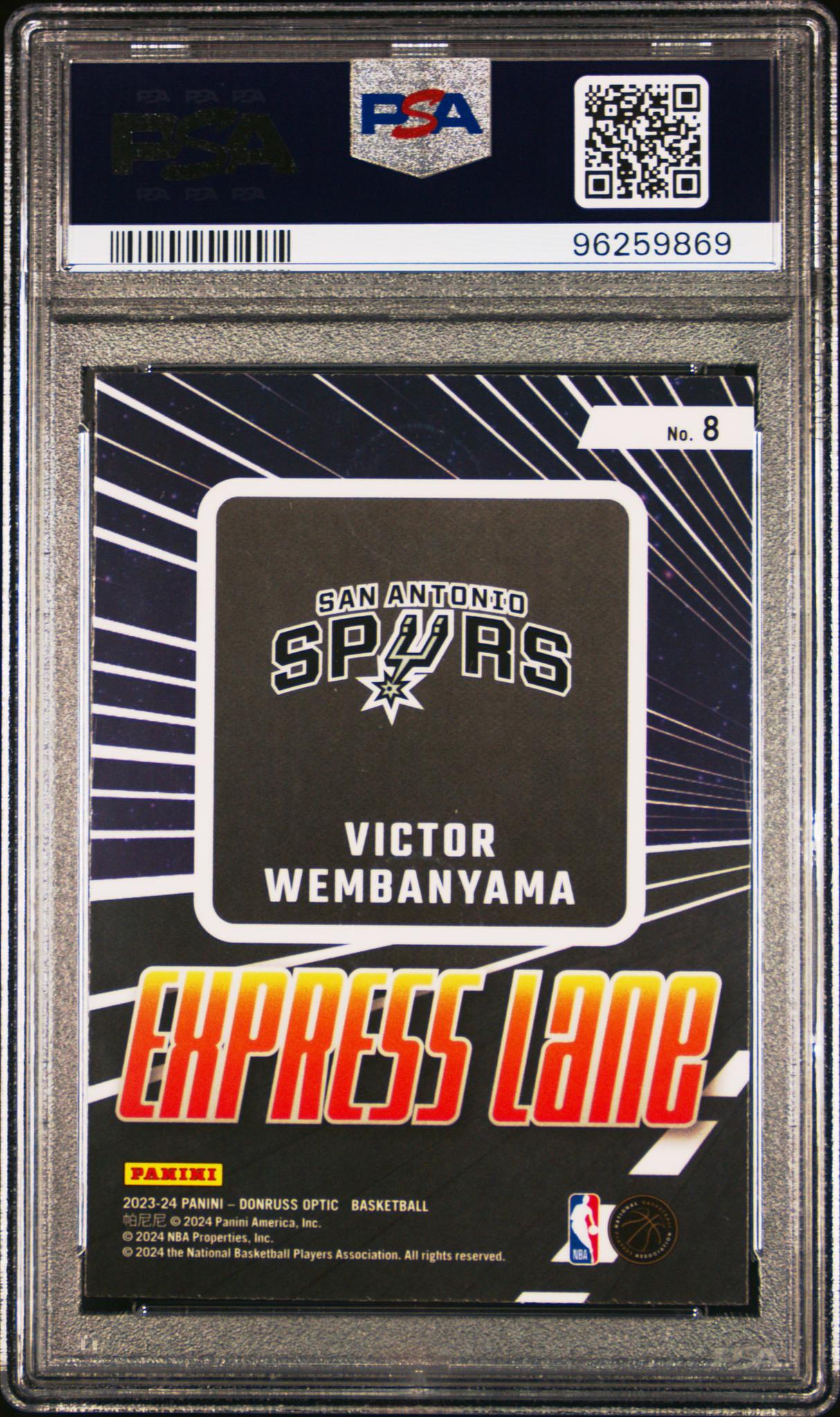 2023 Panini Donruss Optic Express Lane Victor Wembanyama #8 RC PSA 9