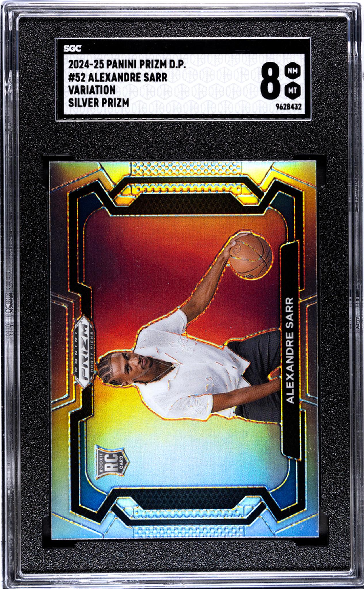 2024 Panini Prizm Draft Picks Variation Silver Prizm Alexandre Sarr #52 RC SGC 8